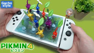 I made a diorama of ice Pikmin that freezes the Switch's LCD [Pikmin 4 : English subtitle
