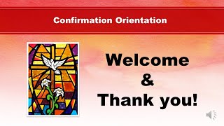 Confirmation Orientation
