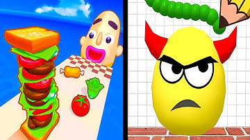 Sandwich Runner VS Draw To Smash  🥪🍔😈 Max Levels Android iOS Gameplay