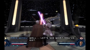 Mace Windu vs Count Dooku - Invisible Hand Showdown (Star Wars PS2 Duel Mode)
