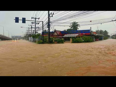 Horror flood in Thailand. Flooding hits Nakhon Si Thammarat. Natural Disasters. Weather and Сlimate