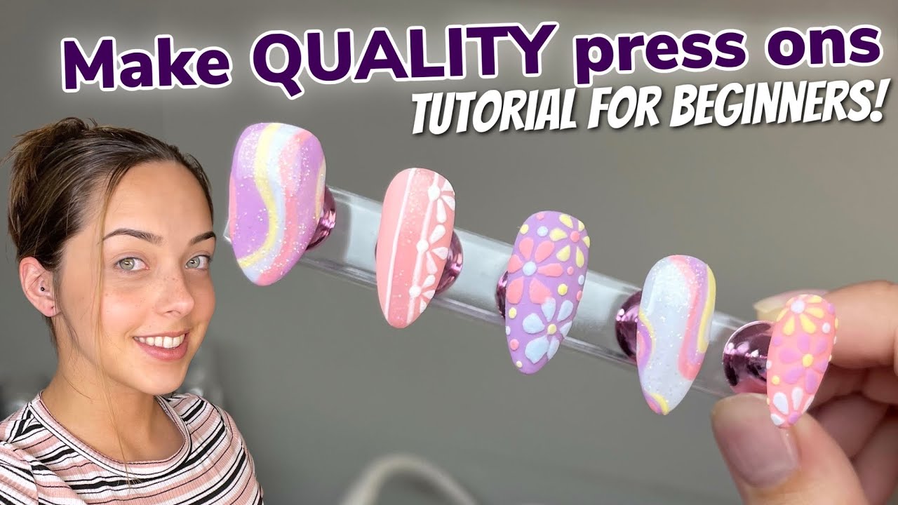 How To Make Custom Press On Nails HOW TO: Make CUSTOM Press On Nails | Kiara Sky Nails Gelly Tip Press On