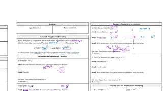 Ch 6 3 Day 2 Logarithms and Log Functions Ex 5 and 6 Using and Finding Inverses