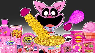 Best of Convenience Store PINK Food Mukbang with pickypiggy | Poppy Playtime Chapter3 Animation|ASMR