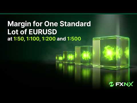 Margin untuk Satu Lot Standar EURUSD pada 1:50, 1:100, 1:200 dan 1:500