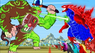 What Happen KONG Radioactive VS SPIDER GODZILLA, DINOSAUR, SHARKZILLA: Who Will Win|Godzilla Cartoon
