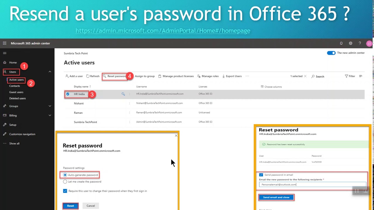 Resend A User s Password In Office 365 YouTube