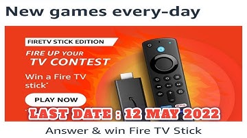 Amazon Funzone Fire TV Stick Edition Quiz Answers Today|7 May 2022| Daily Quiz Time