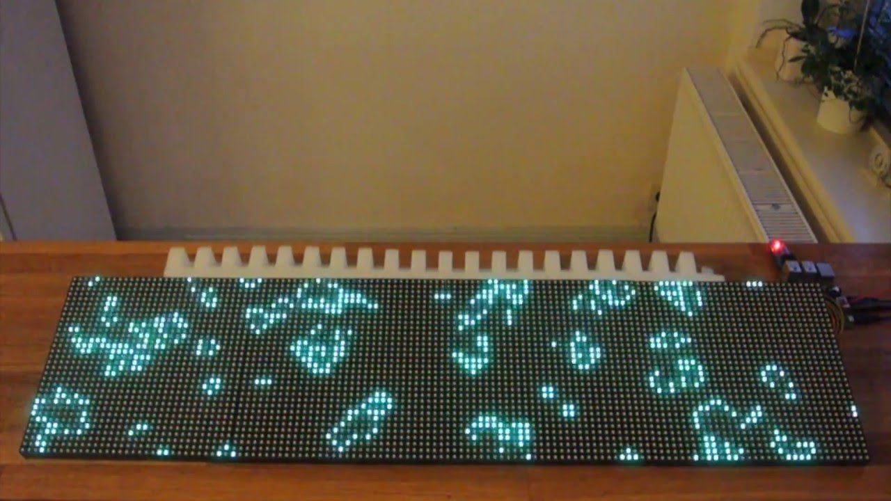 4x 32x32 Matrix RGB Display Raspberry Pi 2 in a chain - YouTube