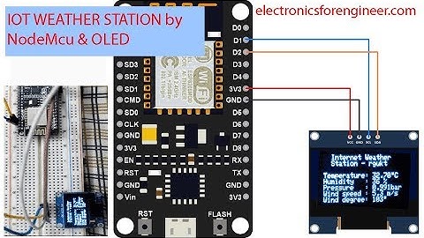 IOT online Weather station using OLED and Nodemcu