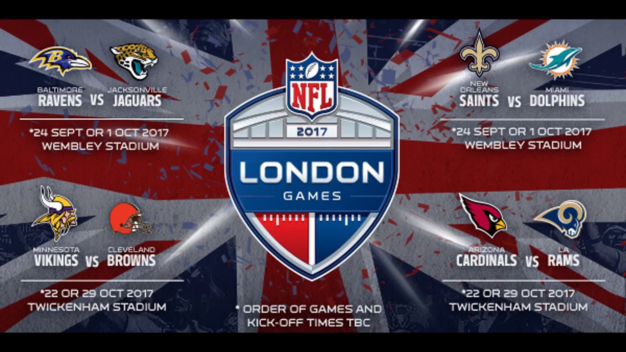 NFL announce the four games to take place in London in 2017 YouTube
