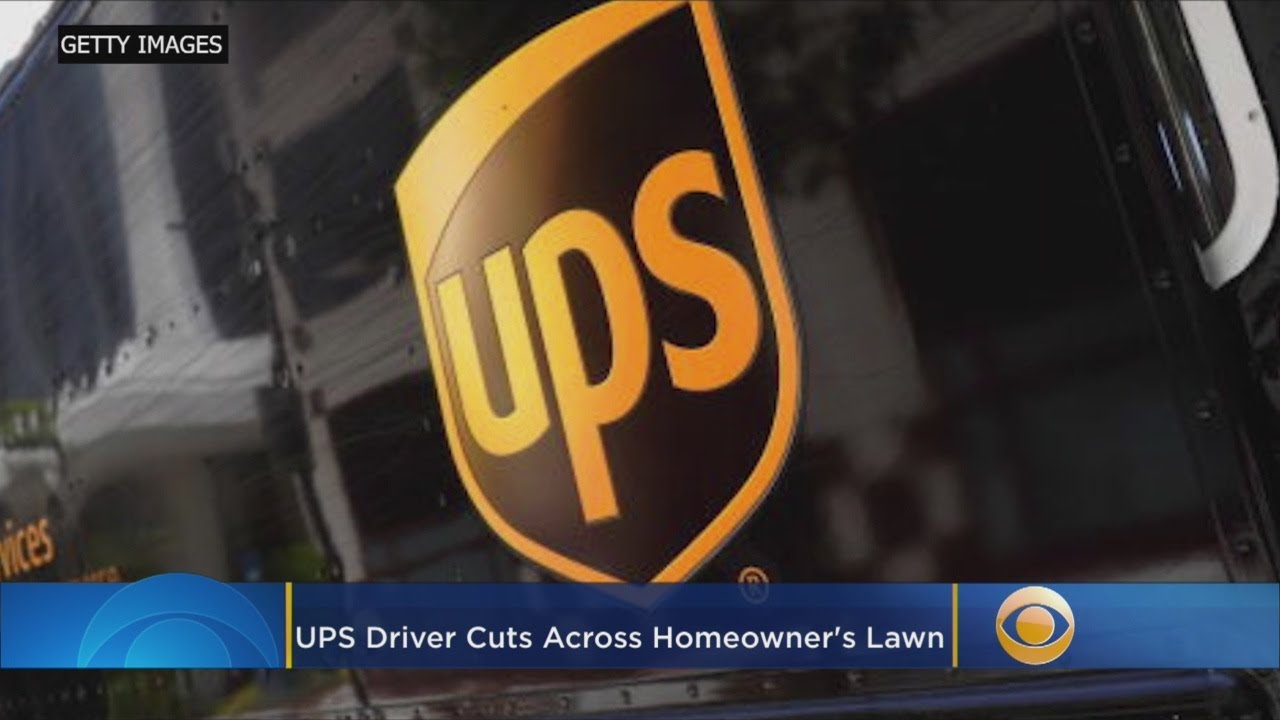 UPS Delivery Driver Cuts Across Homeowner's Lawn YouTube