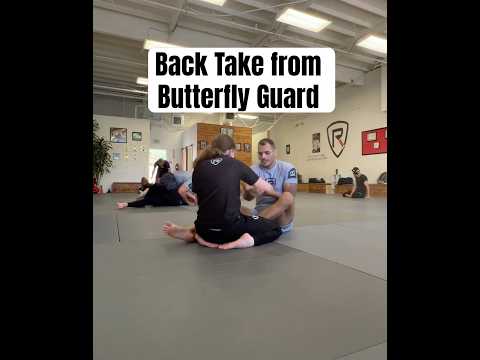 Back Take From Butterfly Guard-  #bjj #jiujitsu #nogi