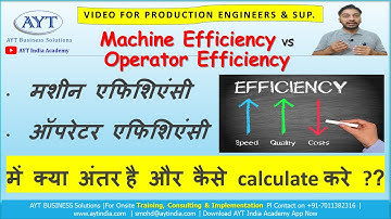 Machine Efficiency vs Operator Efficiency | Production Engineer & Supervisor Training Video