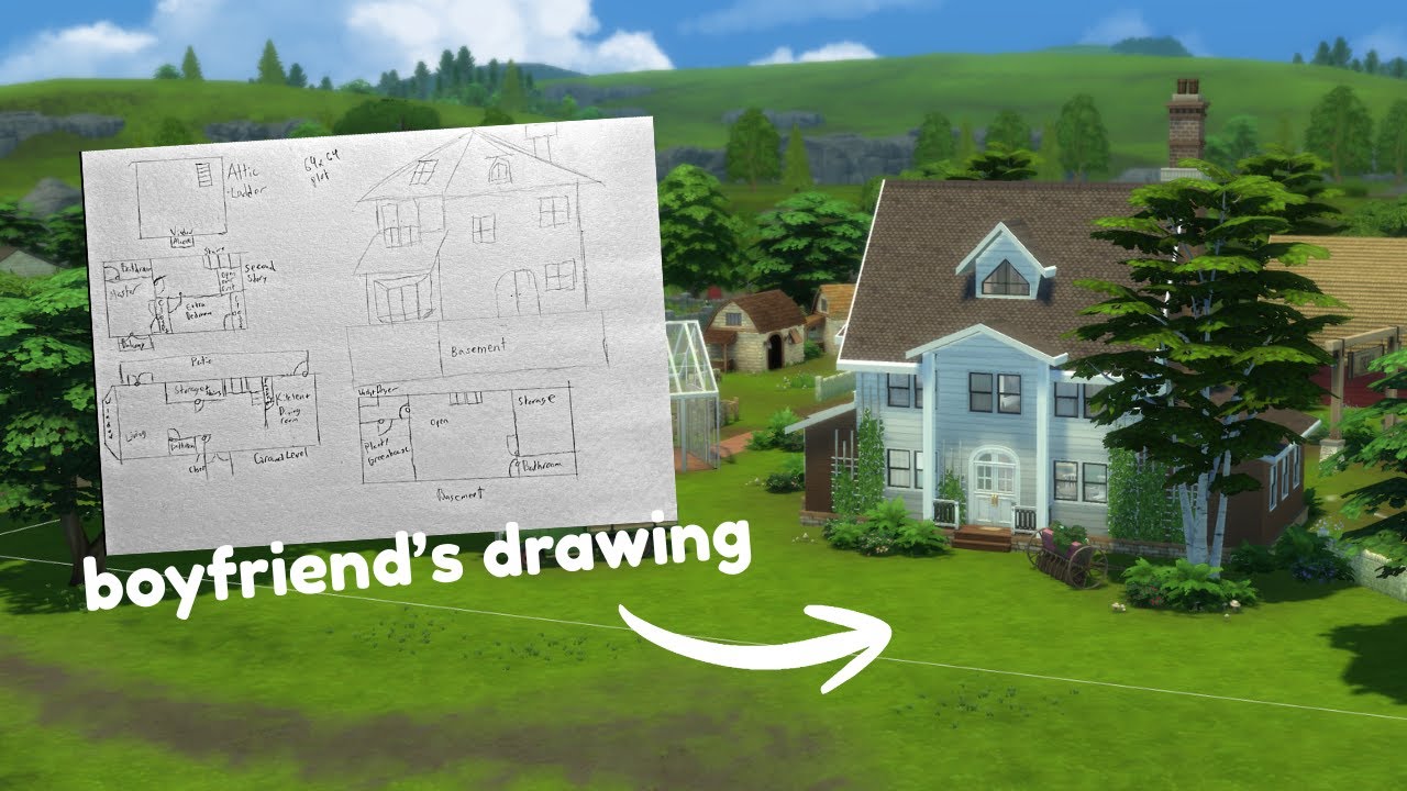 Building based off my boyfriend's drawing in The Sims 4