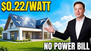 Elon Musk's $0.22/Watt Tesla Solar Panel Ends Electricity Bills Forever