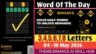 Theme Binance AI Skills Hub WOTD | Binance Crypto WODL Answers This Week | All Letters WOTD