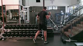 Explosive Landmine Shoulder Press Double Switch Stance