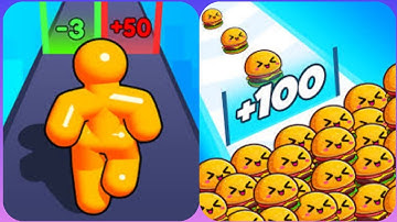 Tall Man Run 3D Vs Food Run 3D🟨🌜💙👀💙🌛🟨New Levels Big New Update Max Walkthrough Android iOS Gameplay