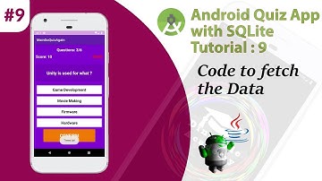9. Multiple Choice Quiz App with SQLite Integration Part 9 -  fetch the data. - Android Tutorial