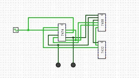 mạch MOD-4 Synchronous DOWN Counter sử dụng D FlipFlop