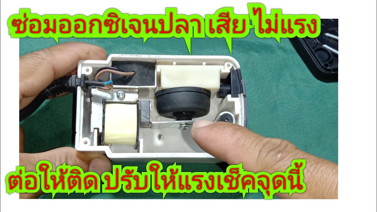 ซ่อมออกซิเจนปลา เสียไม่ทำงาน การต่อขดลวดและปรับให้แรงลมเยอะ