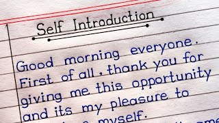 How To Introduce Yourself In College/School || Self Introduction || English Writing ||