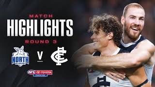 North Melbourne v Carlton Highlights | Round 3, 2024 | AFL