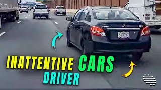Cars Crosses Four Lanes and Nearly Hits an SUV