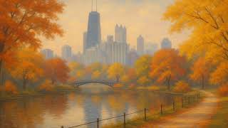 🍂 Chicago in Autumn | 4K Golden Fall Cityscape Art Screensaver for Frame TV
