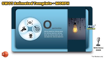 139.PowerPoint Rotating shapes Animation - SWOT Analysis Template | Morph Transition