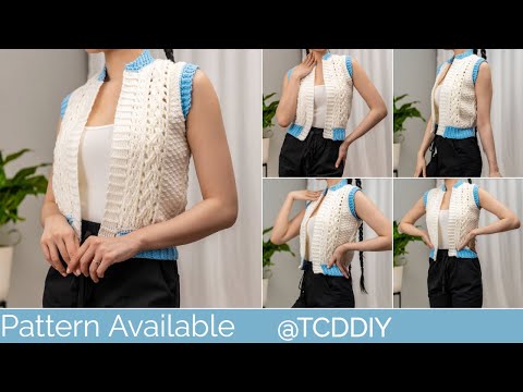 How to Crochet a Cable Stitch Bomber Vest | Pattern & Tutorial DIY