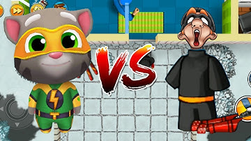 Super Tom vs Ninja Suit Outfit - Talking Tom Gold Run vs Robbery Bob