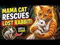 Unexpected Trouble: Brave Mama Cat Saves a Lost Baby Rabbit ❤️
