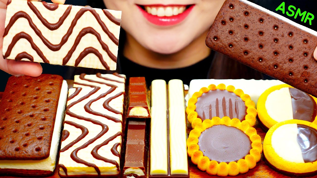 ASMR🤍🤎WHITE & CHOCOLATE😘하얀색과 초콜렛색 디저트 먹방*NO TALKING*EATING SOUNDS*MUKBANG🤎🤍