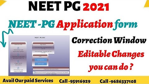 NEET PG 2021 Correction Window Details / How to edit Neet Pg Application Form ?@CAREERMEDIA