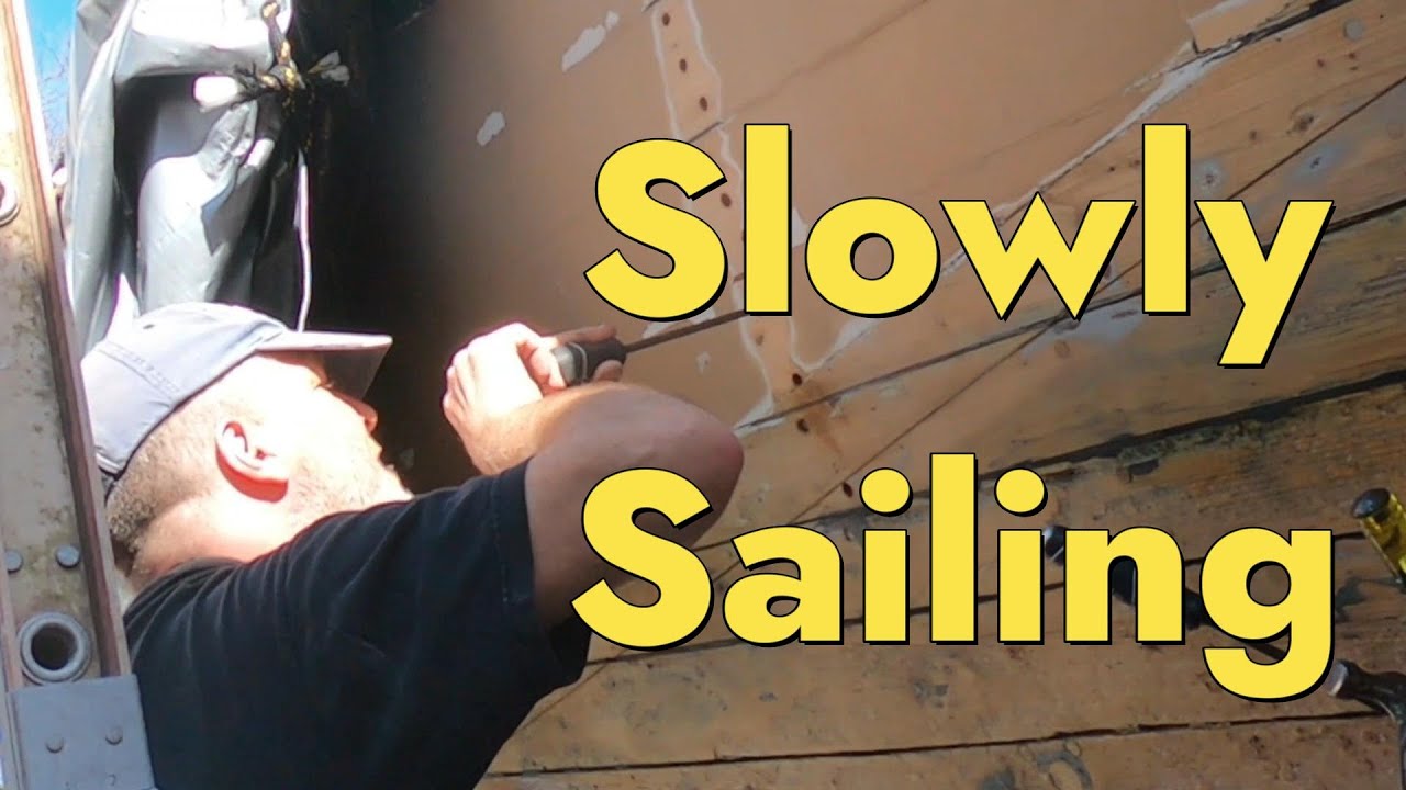 Work Resumes on the Rotten Frame- Wooden Tahiti Gaff Cutter -Episode 020-Slowly Sailing