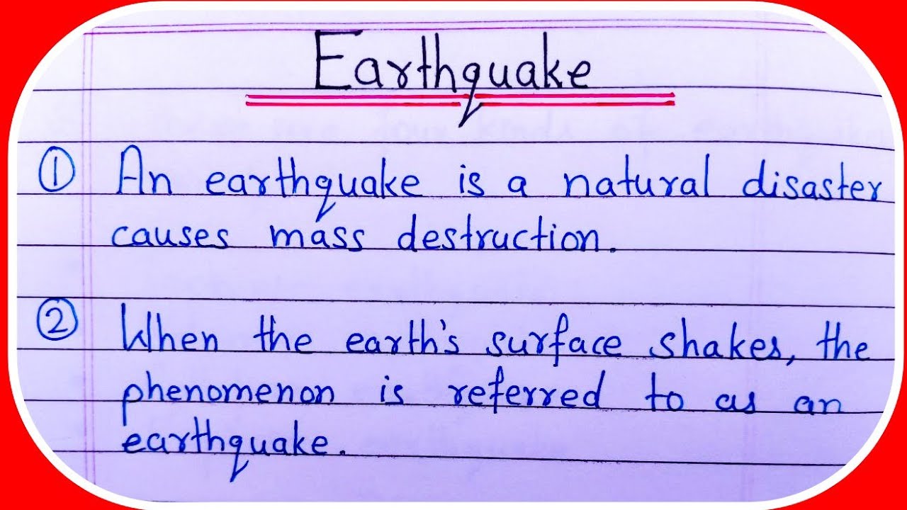 writing an essay on earthquake