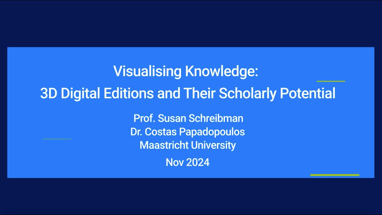 Visualising Knowledge: 3D Digital Editions and Their Scholarly ...