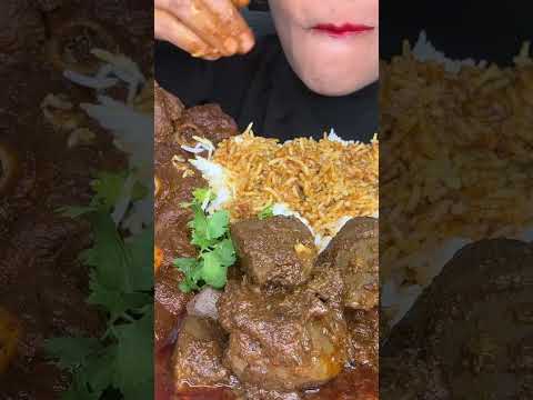 ASMR EATING MUTTON CURRY, MUTTON LIVER CURRY