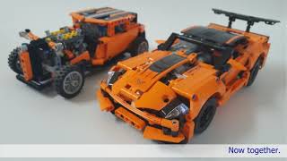 Lego Technic 42093] RC motorized 'Chevrolet Corvette ZR1' & 'Hot rod' (A,B  Model motorization) - YouTube