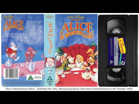 Alice in Wonderland (1951) . (25th October 1995 - UK VHS)