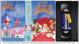 Alice in Wonderland (1951) . (25th October 1995 - UK VHS)
