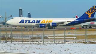 【雪の成田空港】ひこうきの丘からみた白銀の成田空港