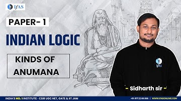 Indian Logic Kinds of Anumana - Paper 1 UGC NET 2023  | Siddharth Sir