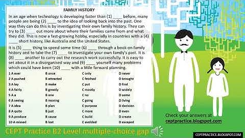 CEPT Practice B2 Level multiple choice gap fill about family history