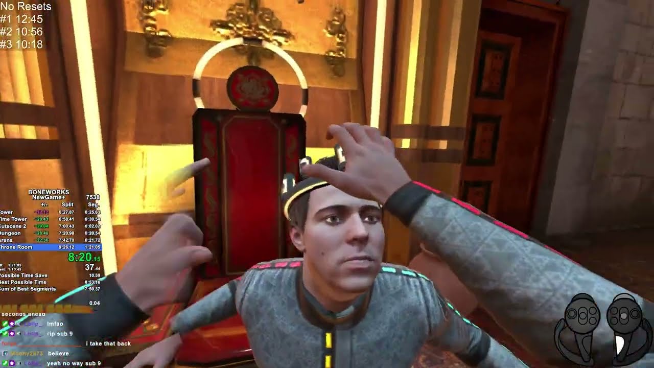 Boneworks Any% NG+ VR Speedrun in 