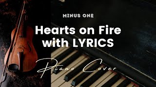 Video thumbnail of "Hearts on Fire by New Creation  - Key of F - Karaoke - Minus One with LYRICS - Piano & Guitar Cover"