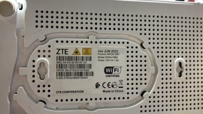 fibre optique ZTE ZXHN f680 mot de passe login 