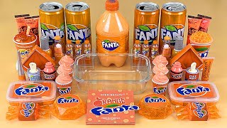 Fanta Orange Slime Mixing Makeup And Glitter Into Clear Slime Satisfying Slime Videos 1080P